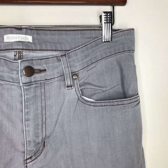 Eileen Fisher Sz 8 Grey Jeans - Picture 1 of 7